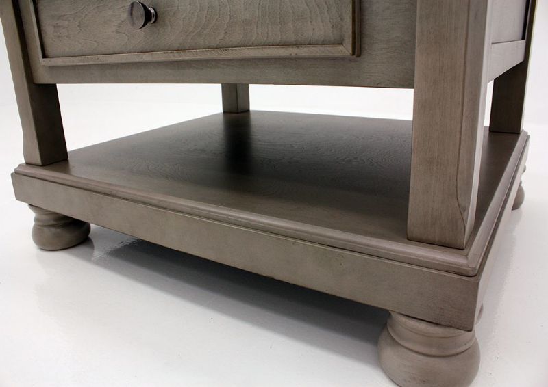 Burnished Gray Lettner Lift-Top Coffee Table by Ashley Furniture Showing the Bottom Shelf Detail | Home Furniture Plus Mattress
