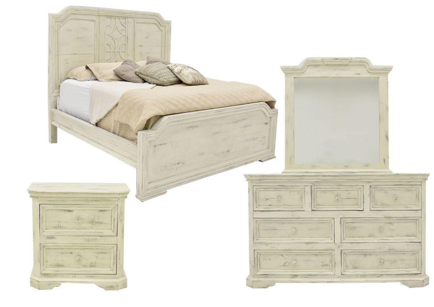 White Westgate King Size Bedroom Showing the Group | Home Furniture Plus Bedding