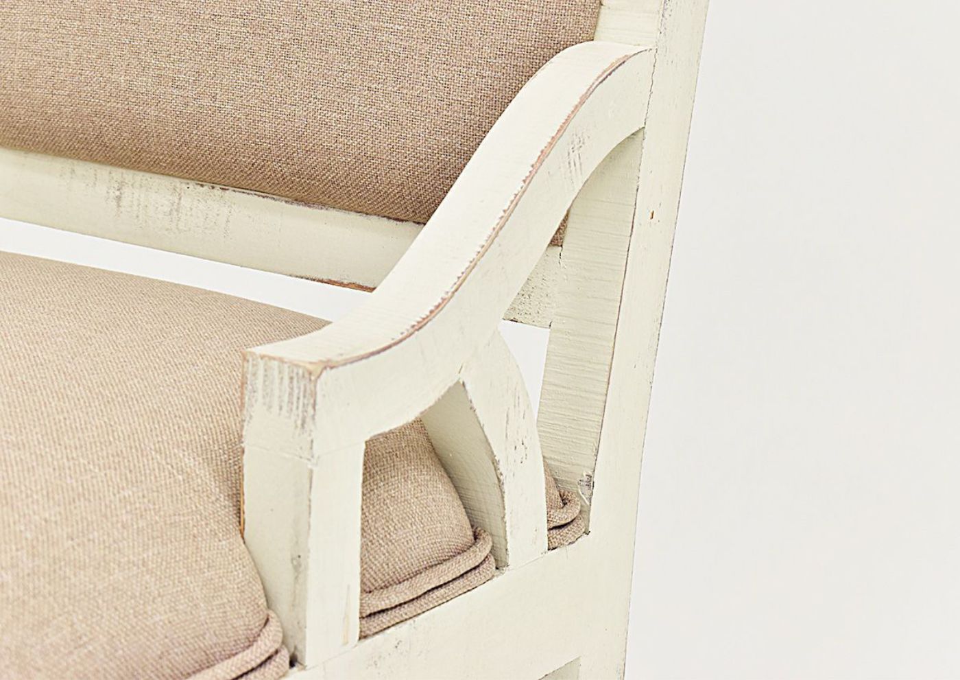 White Westgate Backed Barstool by Vintage Showing the Arm Detail | Home Furniture Plus Bedding