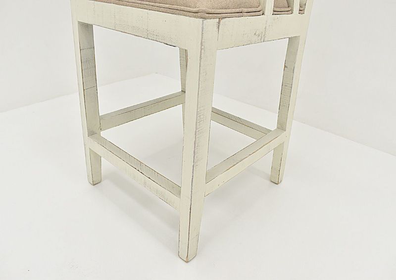 White Westgate Backed Barstool by Vintage Showing the Leg Detail | Home Furniture Plus Bedding