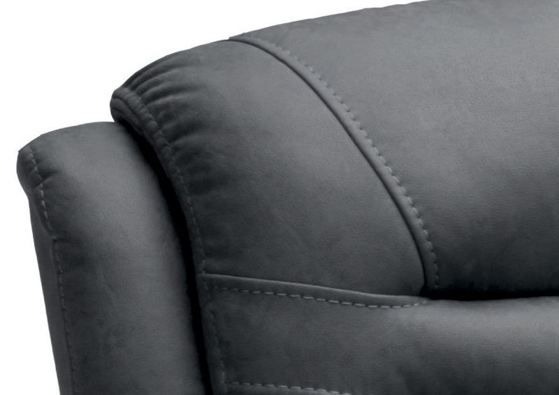 Charcoal Gray Dakota POWER Reclining Loveseat Showing the Upholstery with Accent Stitching | Home Furniture Plus Bedding
