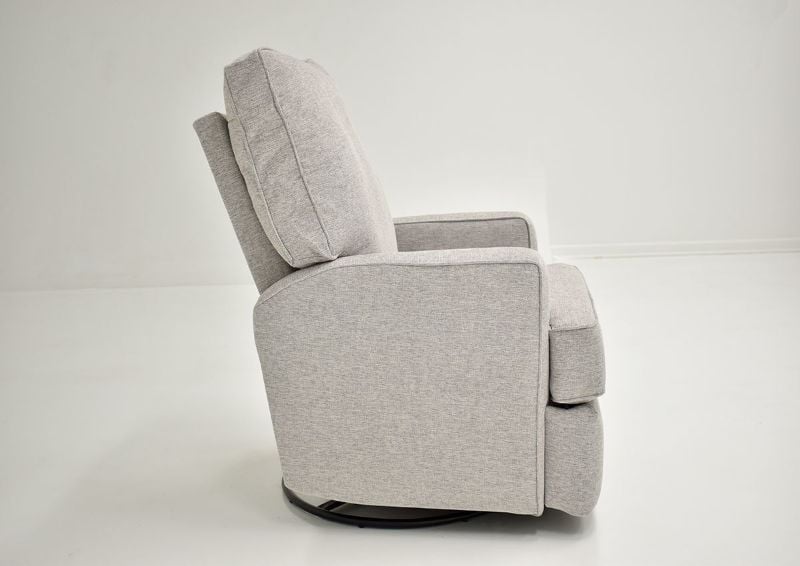 Light Gray Kersey Swivel Glider Recliner by Best Home Furnishings Showing the Side View, Made in the USA | Home Furniture Plus Bedding