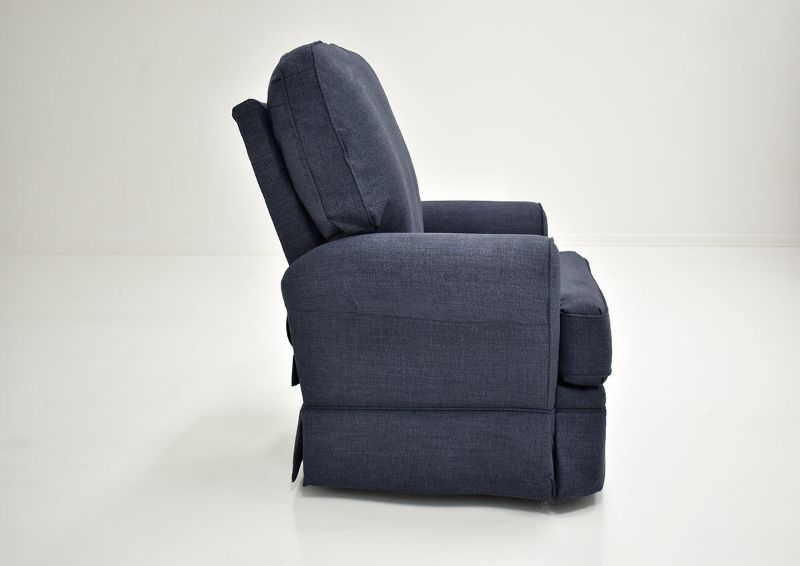 Navy Blue Juliana Swivel Glider Recliner by Best Home Furnishings Showing the Side View, Made in the USA | Home Furniture Plus Bedding