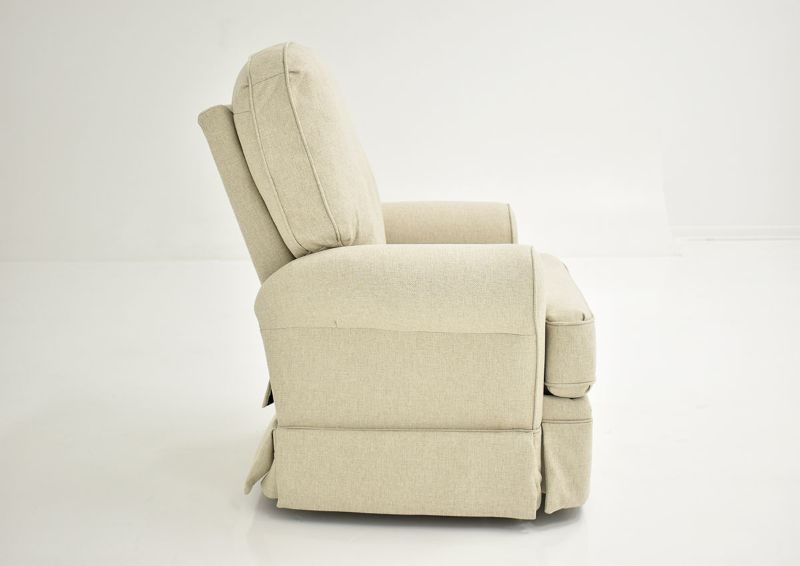 Off White Juliana Swivel Glider Recliner by Best Home Furnishings Showing the Side View, Made in the USA | Home Furniture Plus Bedding