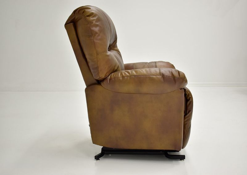 Soft Brown Zaynah POWER Lift Leather Recliner by Best Home Furnishings Showing the Side View, Made in the USA | Home Furniture Plus Bedding