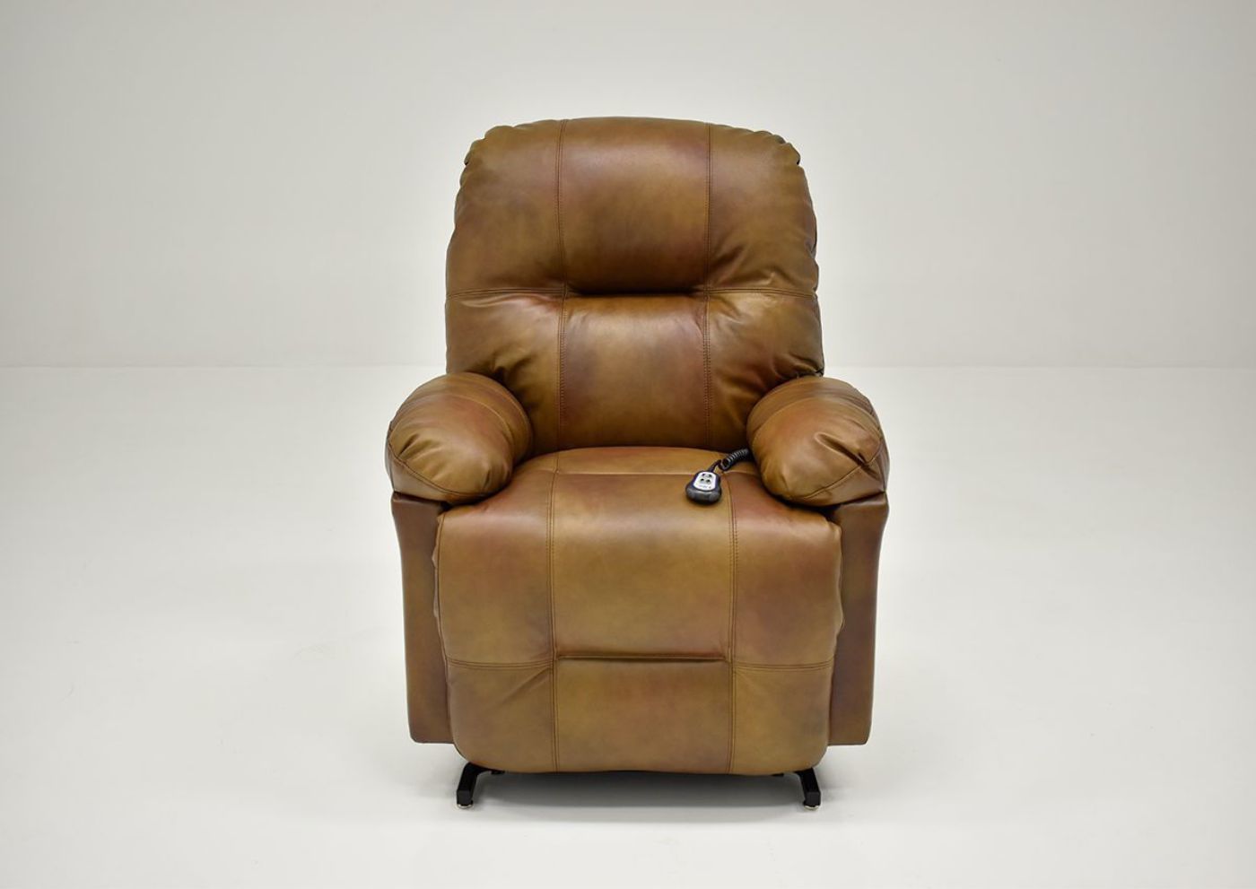 Soft Brown Zaynah POWER Lift Leather Recliner by Best Home Furnishings Showing the Front View, Made in the USA | Home Furniture Plus Bedding