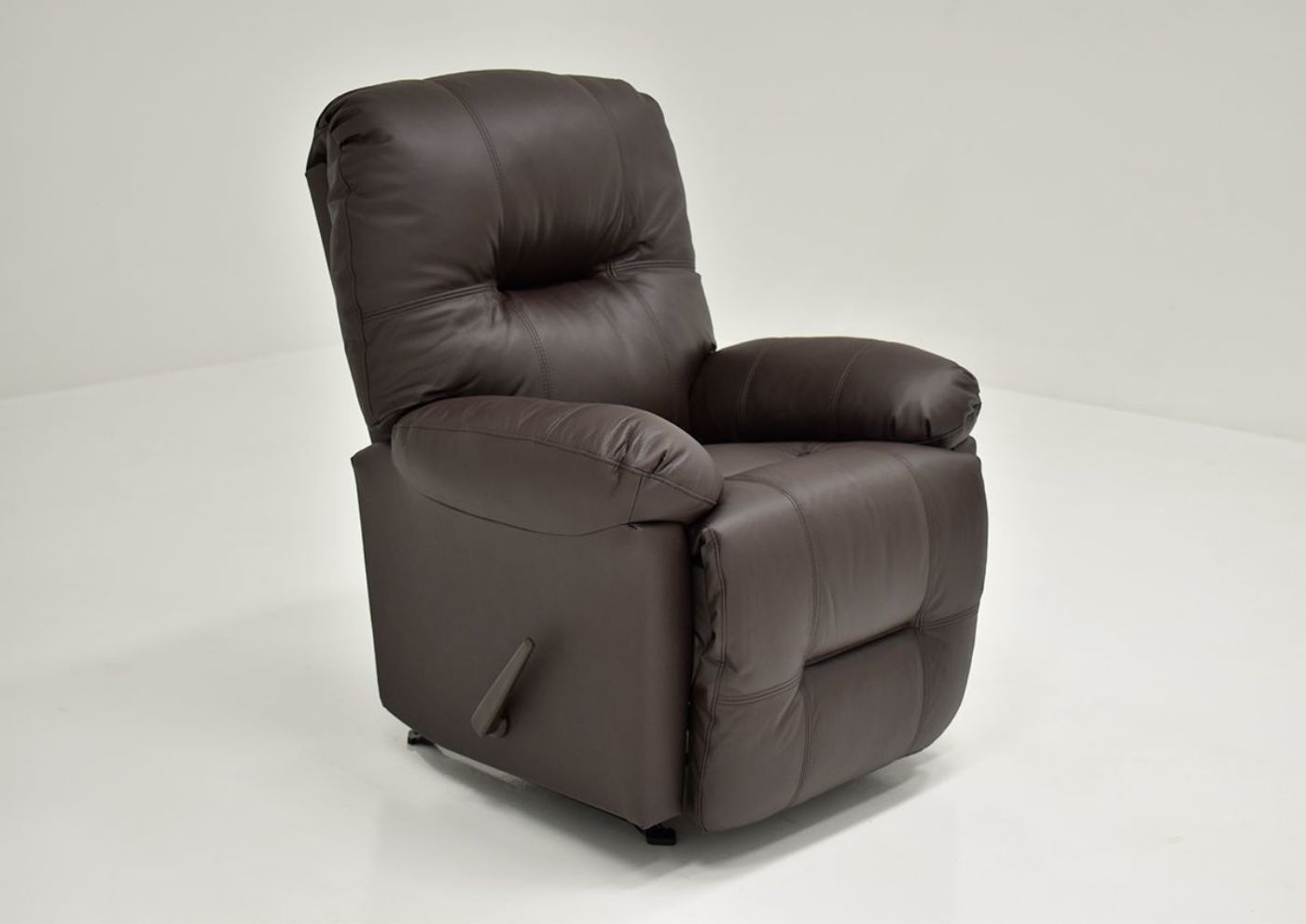 Dark Brown Zaynah Leather Rocker Recliner by Best Home Furnishings Showing the Angle View, Made in the USA | Home Furniture Plus Bedding