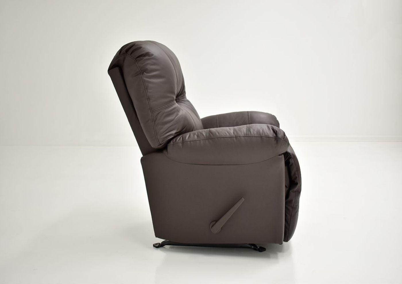 Dark Brown Zaynah Leather Rocker Recliner by Best Home Furnishings Showing the Side View, Made in the USA | Home Furniture Plus Bedding