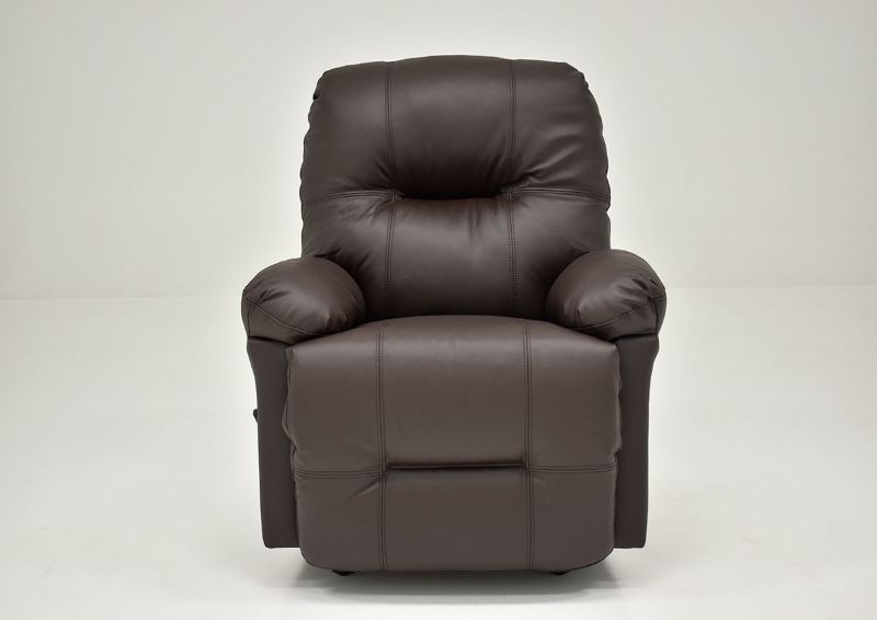 Dark Brown Zaynah Leather Rocker Recliner by Best Home Furnishings Showing the Front View, Made in the USA | Home Furniture Plus Bedding