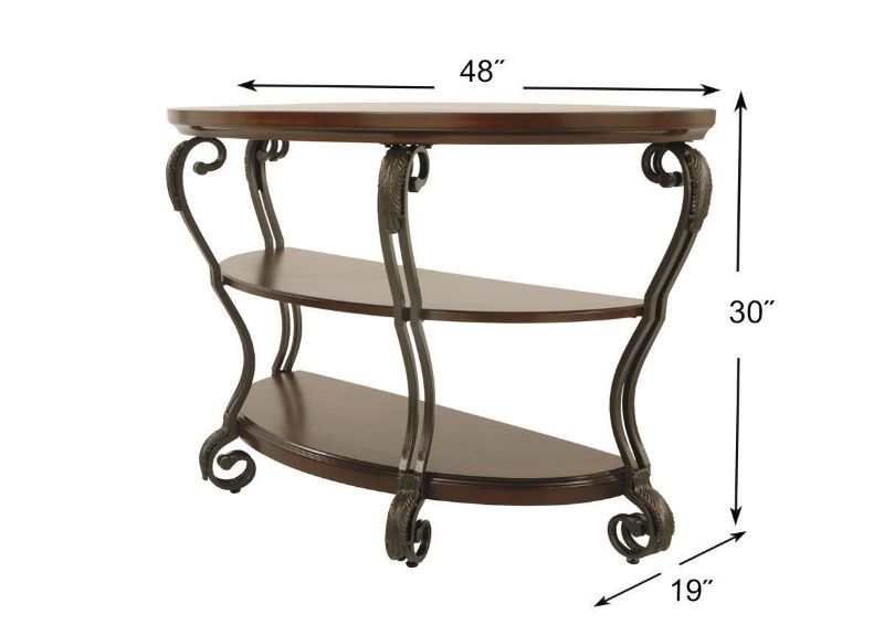 Nestor Sofa Console Table Brown Home Furniture