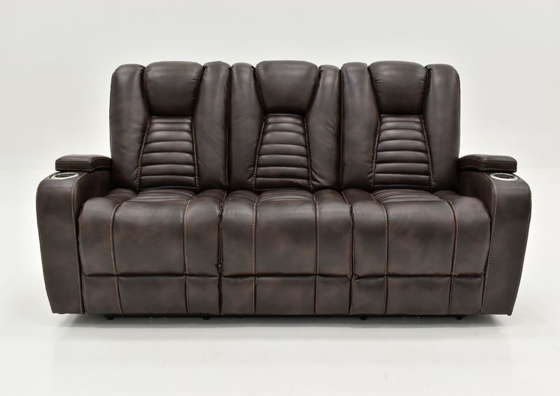 Dark Brown Milan POWER Reclining Sofa by Cheers Man Wah Showing the Front View | Home Furniture Plus Bedding