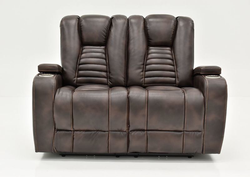 Front Facing View of the Dark Brown Milan POWER Reclining Loveseat by Cheers Man Wah | Home Furniture Plus Bedding