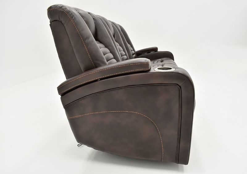 Side Facing View of the Dark Brown Milan POWER Reclining Sofa by Cheers Man Wah | Home Furniture Plus Bedding