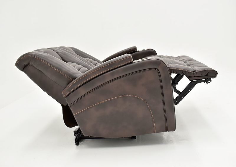 Side Facing View of the Fully Reclined Dark Brown Milan POWER Reclining Loveseat by Cheers Man Wah | Home Furniture Plus Bedding