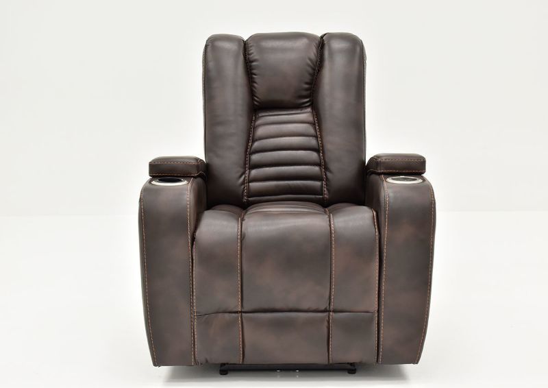 Front Facing View of the Dark Brown Milan POWER Recliner by Cheers Man Wah | Home Furniture Plus Bedding