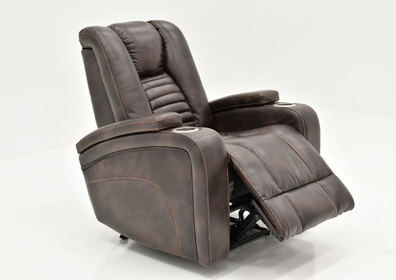 Dark Brown Milan POWER Recliner by Cheers Man Wah Slightly Angled Side View | Home Furniture Plus Bedding