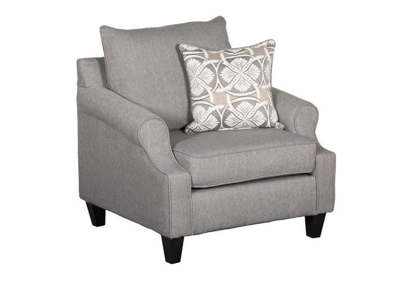 Bay Ridge Chair by Behold Furniture with Gray Upholstery and Accent Pillow | Home Furniture Plus Bedding