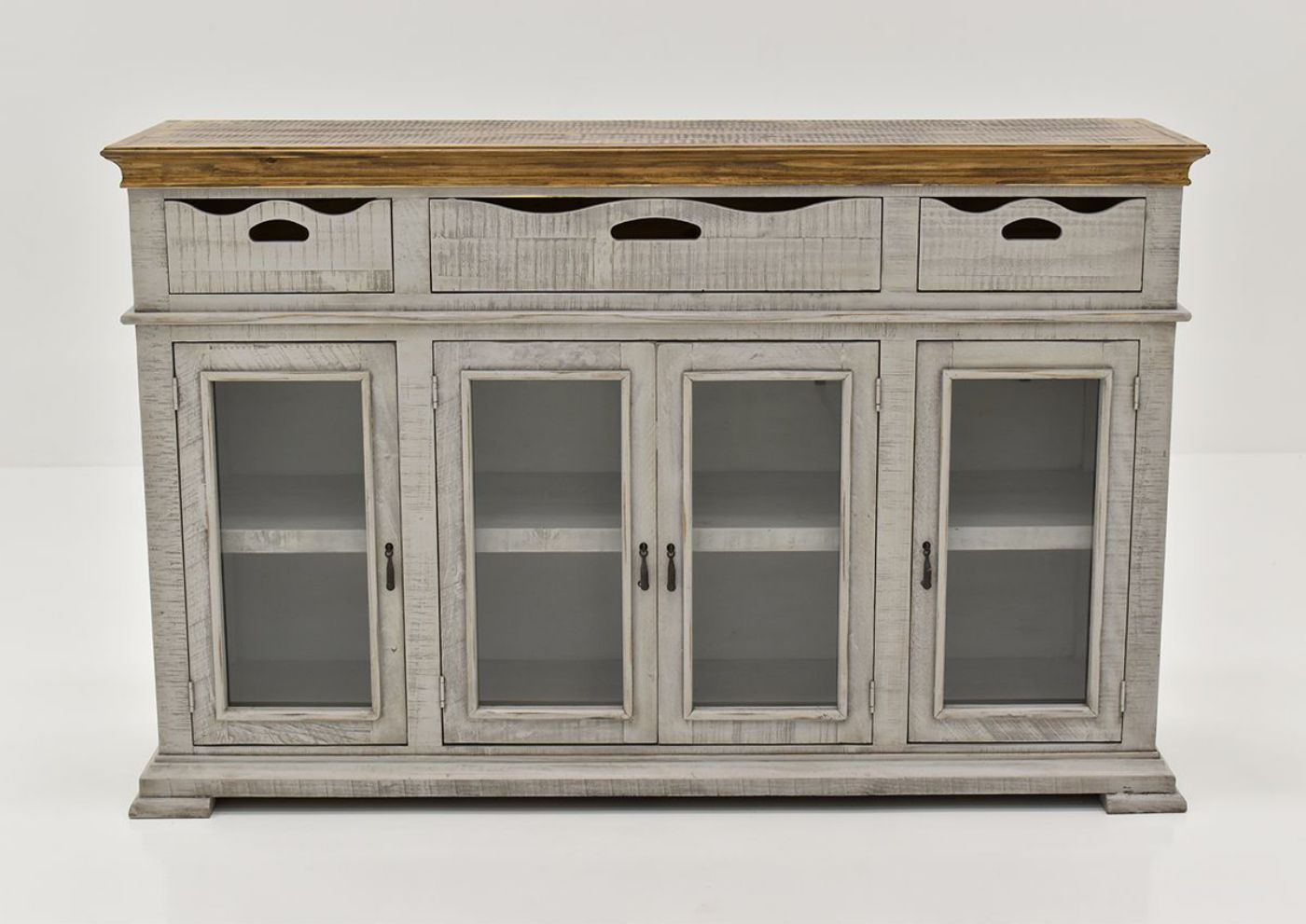 Gray Lacey Console Cabinet by International Furniture Showing the Front View | Home Furniture Plus Bedding