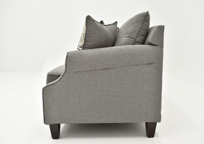 Gray Bay Ridge Sofa by Behold Showing Side View, Made in the USA | Home Furniture Plus Bedding