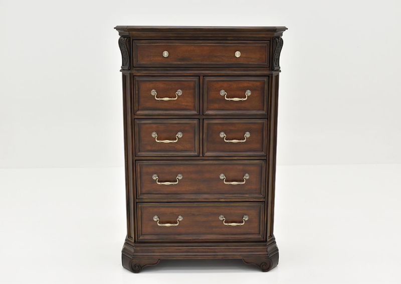 Cherry Brown Devonshire Chest of Drawers by Avalon Showing the Front View | Home Furniture Plus Bedding