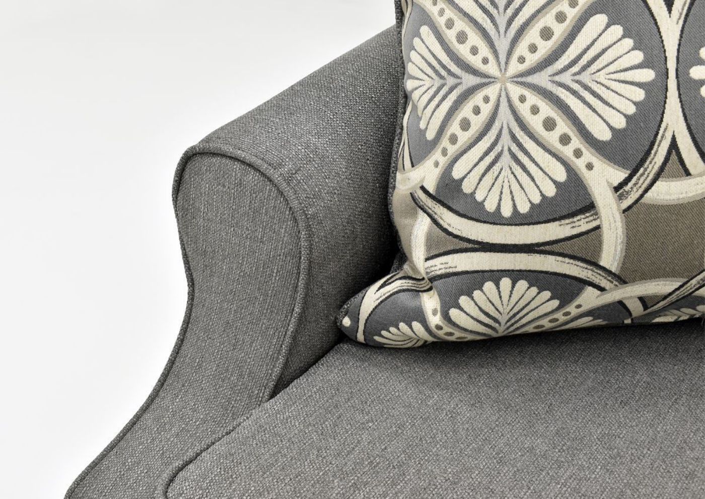 Gray Bay Ridge Chair by Behold Furniture Showing the Arm Detail | Home Furniture Plus Bedding