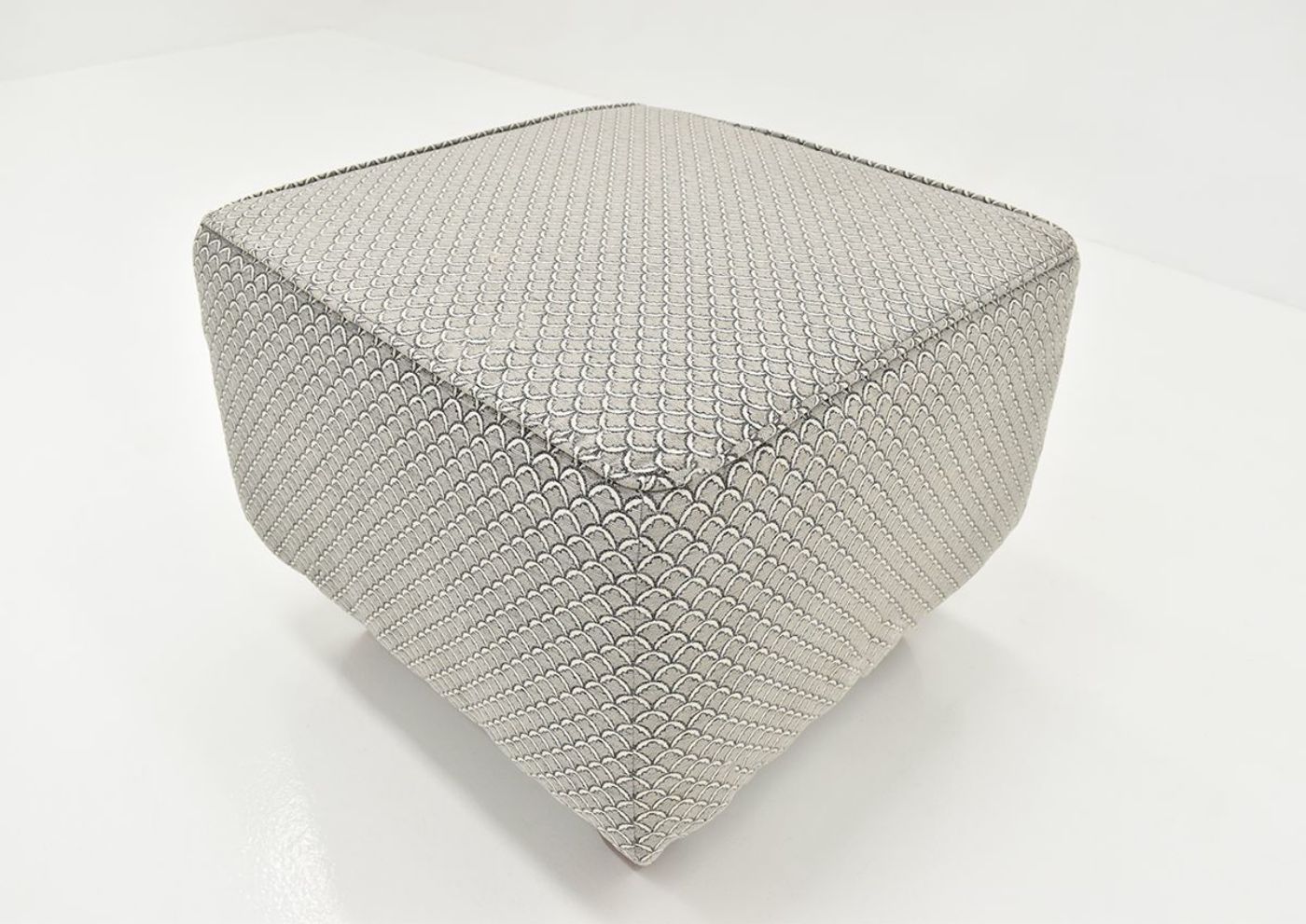 Gray Bay Ridge Ottoman by Behold Showing the Top Angle View, Made in the USA | Home Furniture Plus Bedding