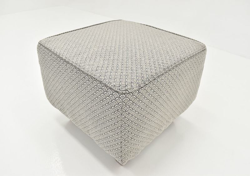 Gray Bay Ridge Ottoman by Behold Showing the Top Angle View, Made in the USA | Home Furniture Plus Bedding