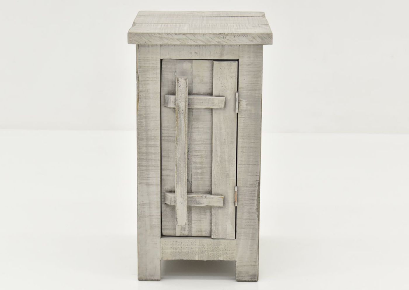 Gray San Andres Chairside End Table by International Furniture Showing the Front View | Home Furniture Plus Bedding
