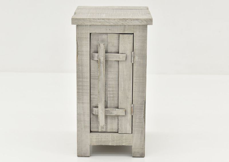 Gray San Andres Chairside End Table by International Furniture Showing the Front View | Home Furniture Plus Bedding