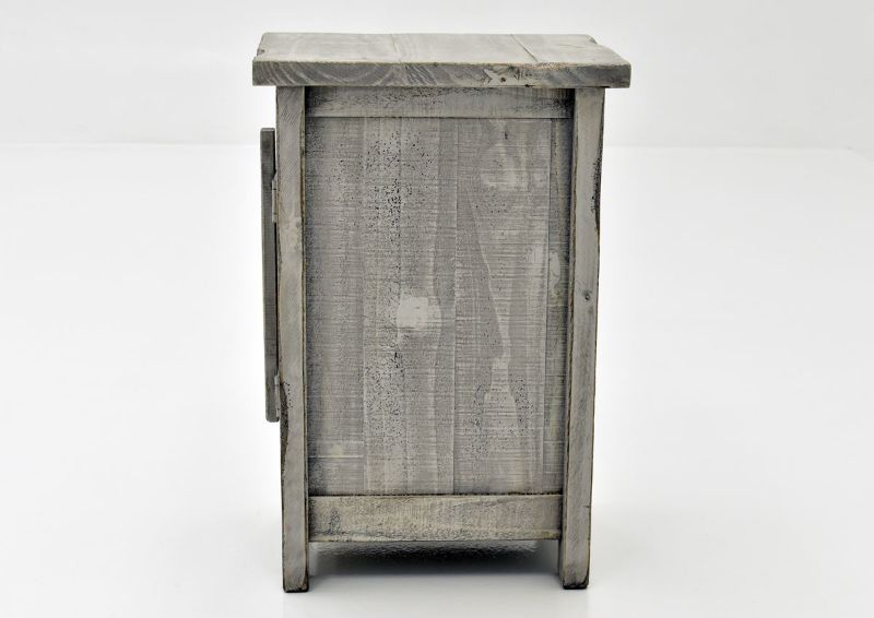 Gray San Andres Chairside End Table by International Furniture Showing the Side View | Home Furniture Plus Bedding