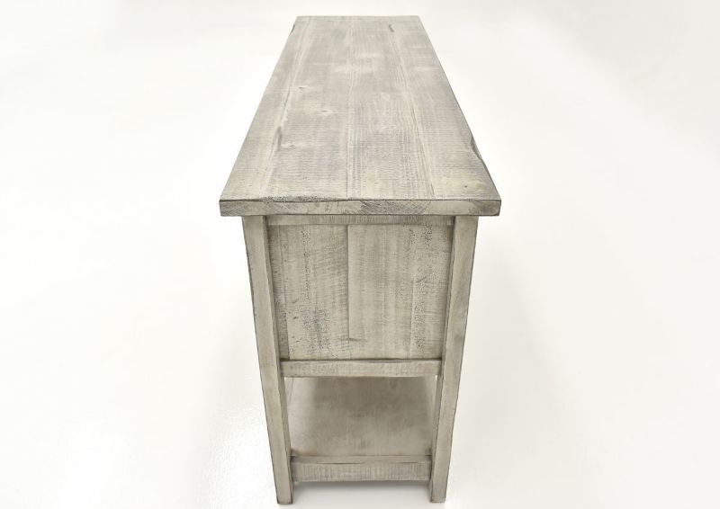 Gray San Andres Sofa Table by International Furniture Showing the Side View | Home Furniture Plus Bedding