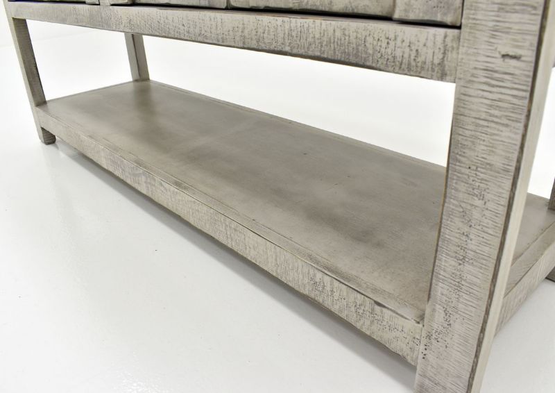 Gray San Andres Sofa Table by International Furniture Showing the Lower Shelf | Home Furniture Plus Bedding
