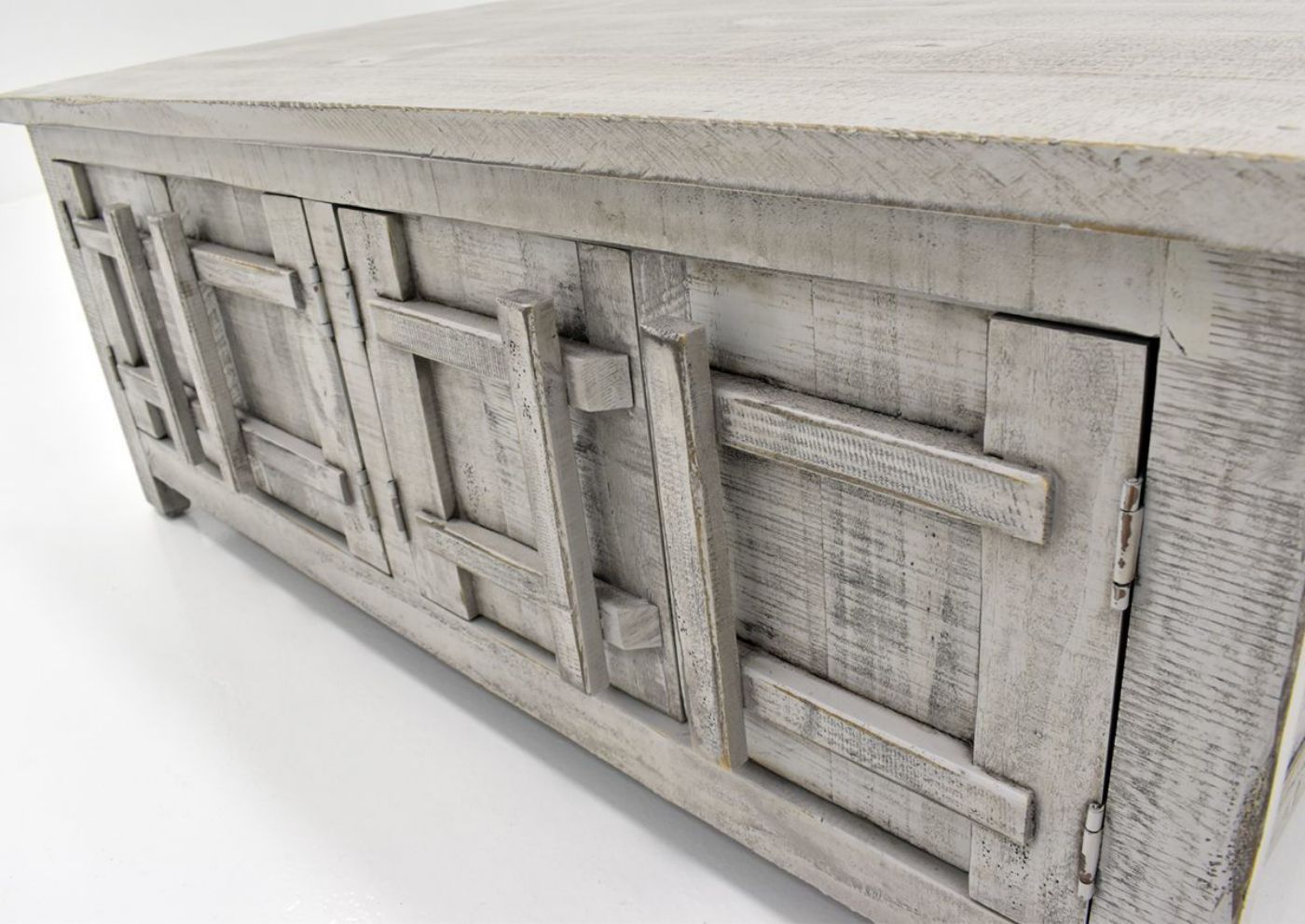 Gray San Andres Coffee Table by International Furniture Showing an Angle of the Front Detail | Home Furniture Plus Bedding