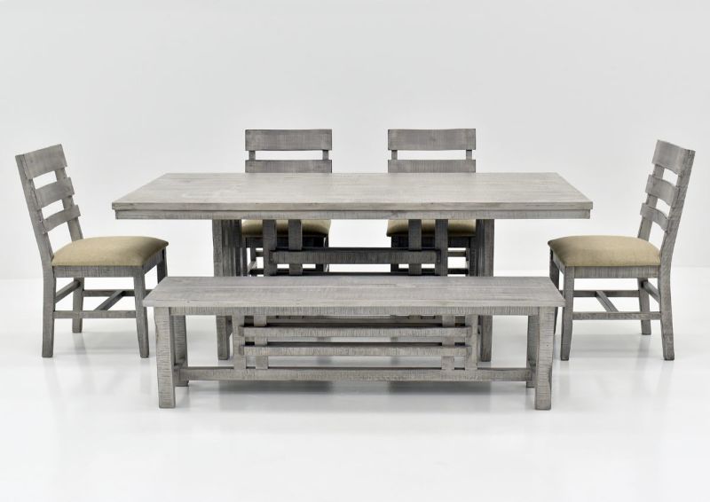 Gray San Andres 6 Piece Dining Set by International Furniture Showing the Front View | Home Furniture Plus Bedding
