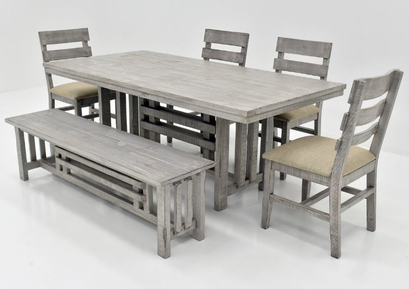 Gray San Andres 6 Piece Dining Set by International Furniture Showing the Angle View | Home Furniture Plus Bedding