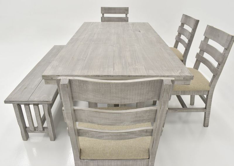 Gray San Andres 6 Piece Dining Set by International Furniture Showing the Side View | Home Furniture Plus Bedding