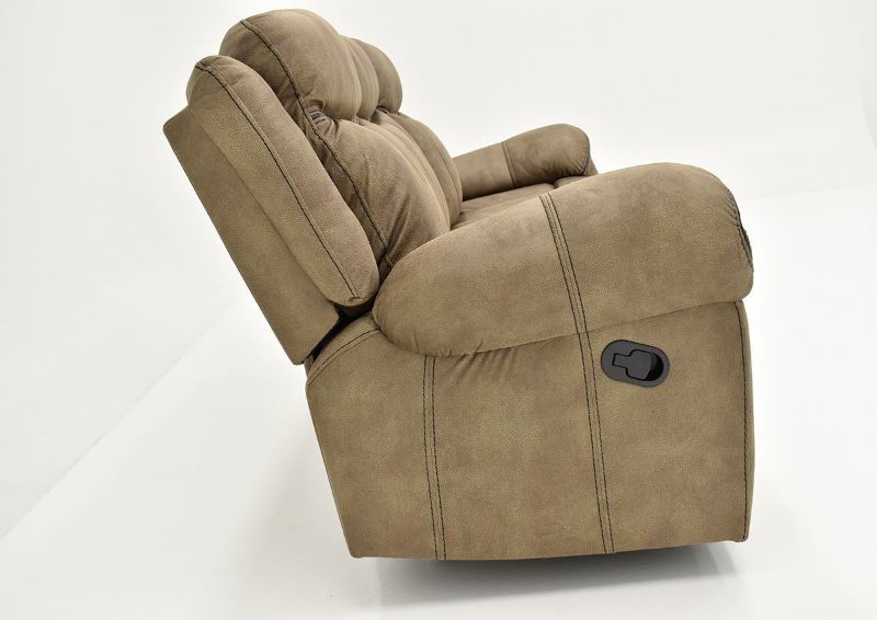 Brown Sorrento Reclining Sofa By Lane Furniture Showing the Side View | Home Furniture Plus Bedding