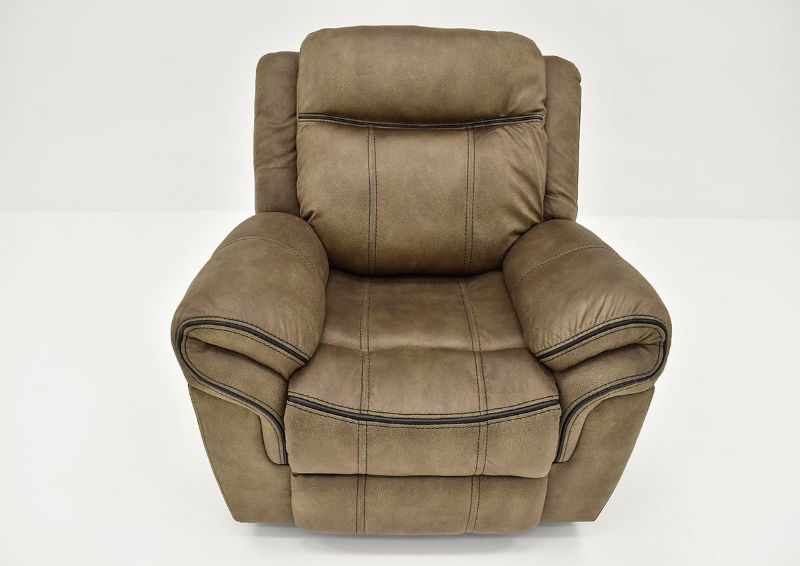 Brown Sorrento Glider Recliner By Lane Furniture Showing the Front View From Above | Home Furniture Plus Bedding