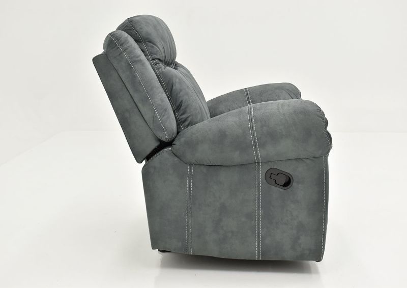 Gray Sorrento Glider Recliner By Lane Furniture Showing the Side View | Home Furniture Plus Bedding