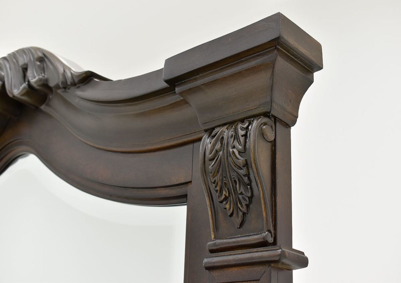 Cherry Brown Devonshire Dresser with Mirror by Avalon Showing the Mirror Frame Carved Detail | Home Furniture Plus Bedding