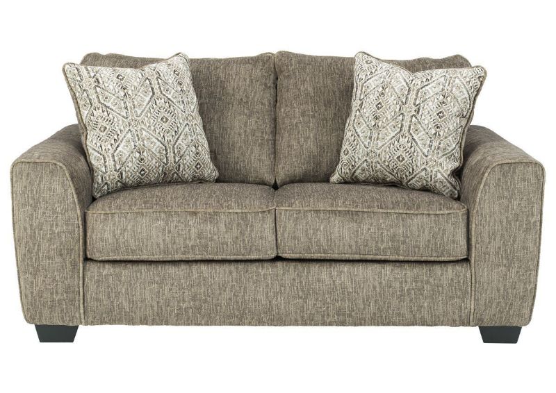 Chocolate Brown Olin Loveseat by Ashley Furniture Showing the Front View | Home Furniture Plus Bedding