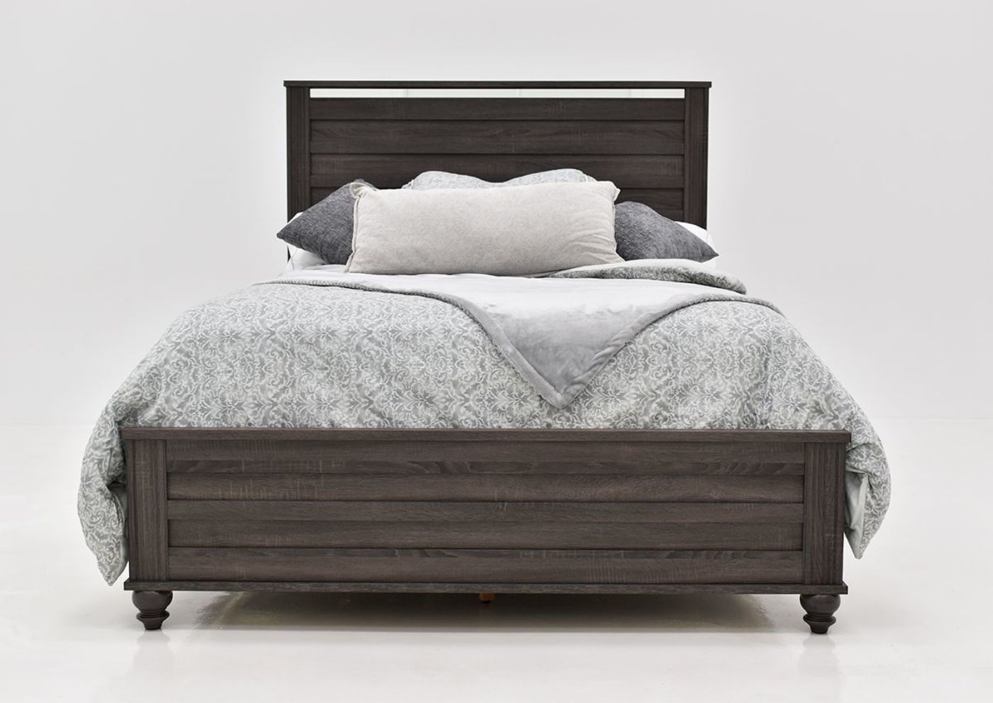 Gaston Queen Size Bed by Crown Mark in Gray Finish | Home Furniture Plus Bedding