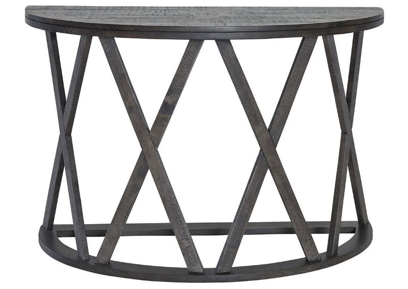 Dark Gray Sharzane Sofa Table by Ashley Furniture Showing the Front View | Home Furniture Plus Bedding