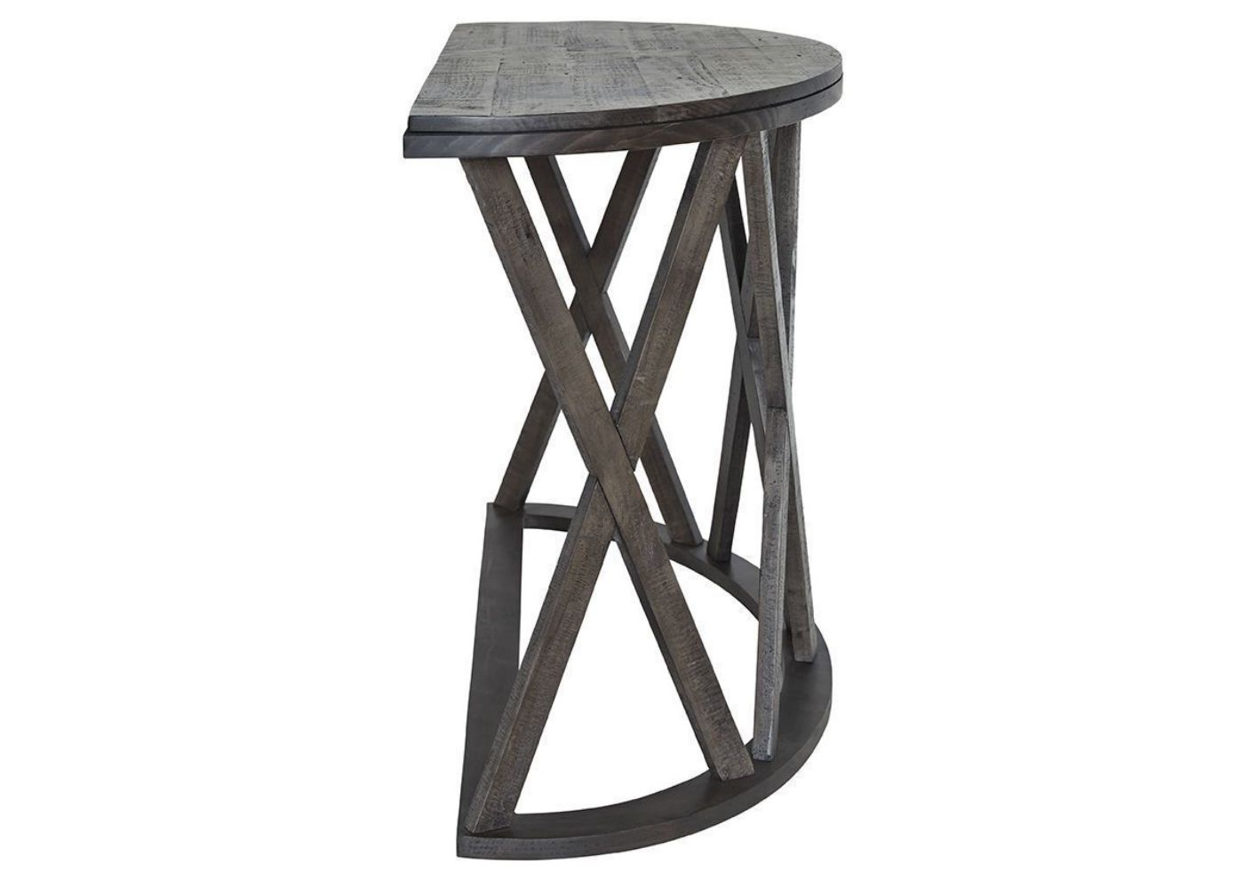 Dark Gray Sharzane Sofa Table by Ashley Furniture Showing the Side View | Home Furniture Plus Bedding