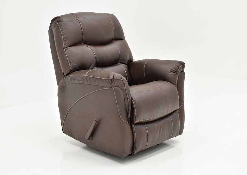 Angled View of the Sierra Rocker Recliner with Brown Upholstery | Home Furniture Plus Bedding