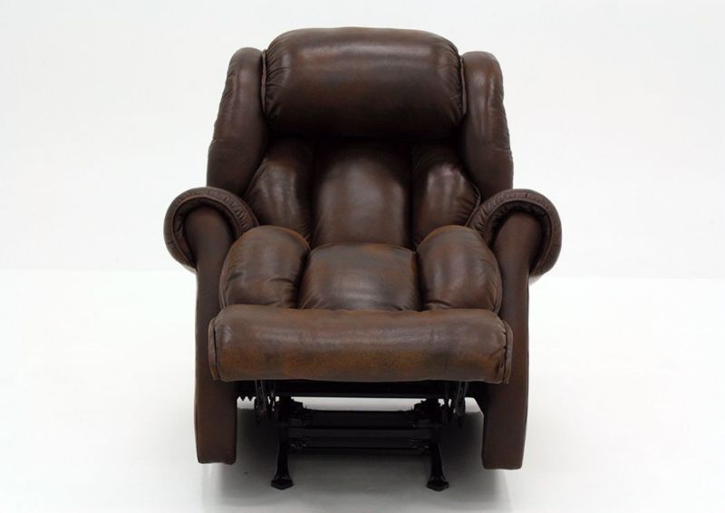 Brown Cody Rocker Recliner by Homestretch Facing Front With the Chaise Open | Home Furniture Plus Mattress