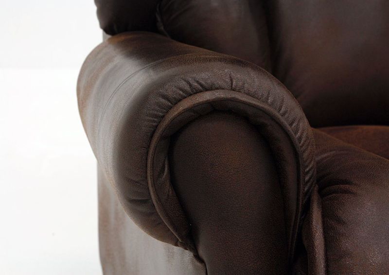 Brown Cody Rocker Recliner by Homestretch Showing the Rolled Arm Detail | Home Furniture Plus Mattress