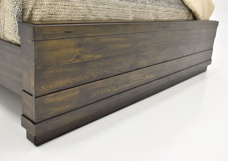Brown Edison King Size Panel Bed by Bernard Furniture Showing the Footboard Detail | Home Furniture Plus Bedding