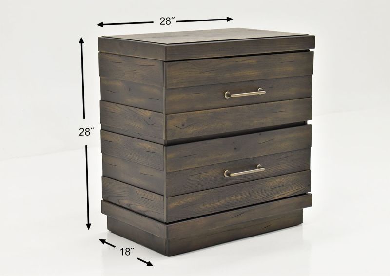 Brown Edison Nightstand by Bernard Furniture Showing the Dimensions | Home Furniture Plus Bedding