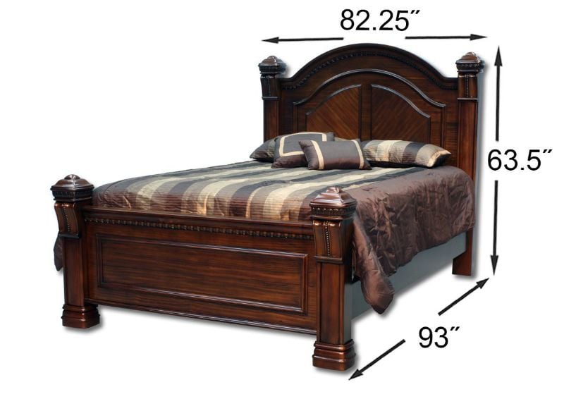 Brown Isabella King Size Bedroom Set Room View by Austin Furniture Showing the King Bed Dimensions | Home Furniture Plus Bedding